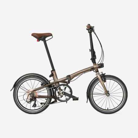 Bicicleta Plegable BTWIN Fold 560 Aluminio Bruto Barniz