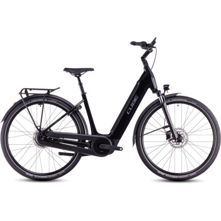 Bicicleta Urbana Eléctrica CUBE Supreme Hybrid Comfort Pro 625 Easy Entry Enviolo City Negro/Gris 2025