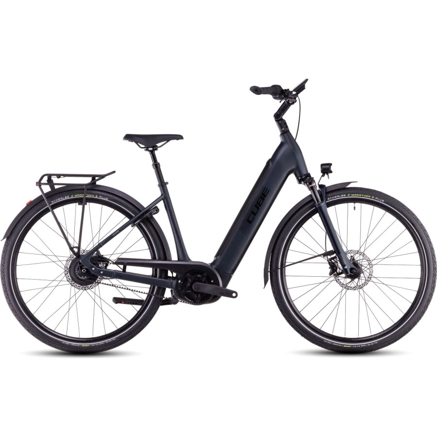 Bicicleta Urbana Eléctrica CUBE Supreme Hybrid Deluxe Pro 625 de fácil acceso Enviolo City Negro 2025