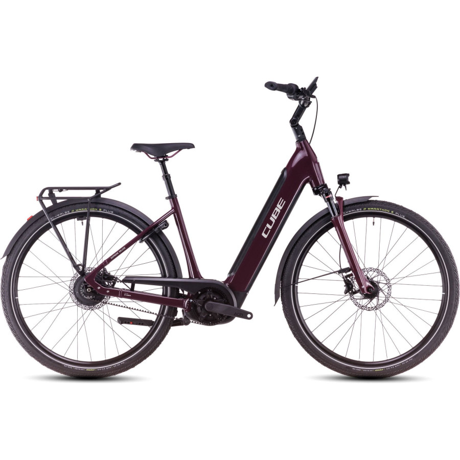 Bicicleta Urbana Eléctrica CUBE Supreme Hybrid Deluxe Pro 625 Easy Entry Enviolo City Rojo 2025