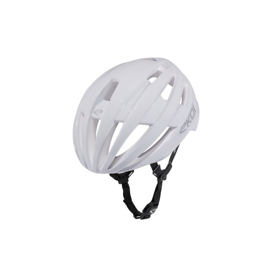 Casco EKOI Perf Gara Blanco Logo Silver