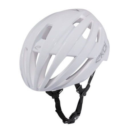 Casco EKOI Perf Gara Blanco Logo Silver