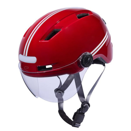 Casco Urbano EKOI City Style Ltd Stripes Pantalla Red Reflective