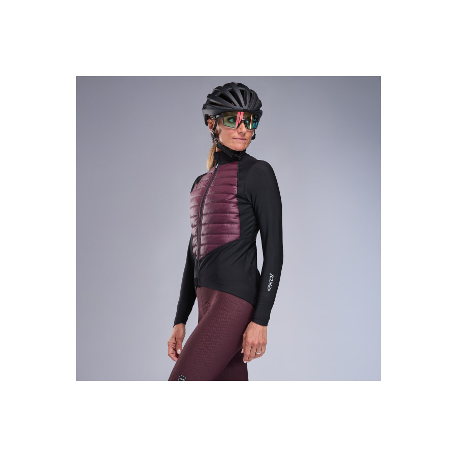 Chaqueta térmica Mujer EKOI Perf Elegance Negro/Burdeos