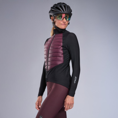 Chaqueta térmica Mujer EKOI Perf Elegance Negro/Burdeos
