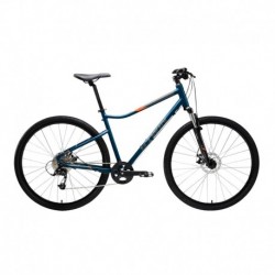 Bicicleta de Trekking RIVERSIDE 500 Azul/Naranja